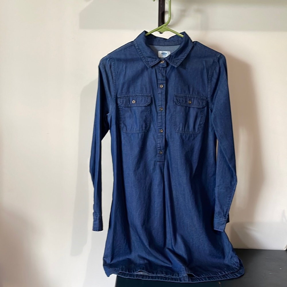 Old Navy long sleeve denim shirt dress S